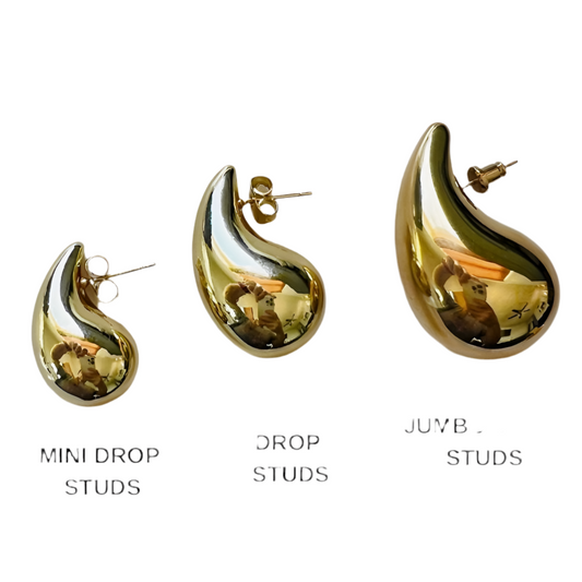 Jumbo Drop Earrings in Gold