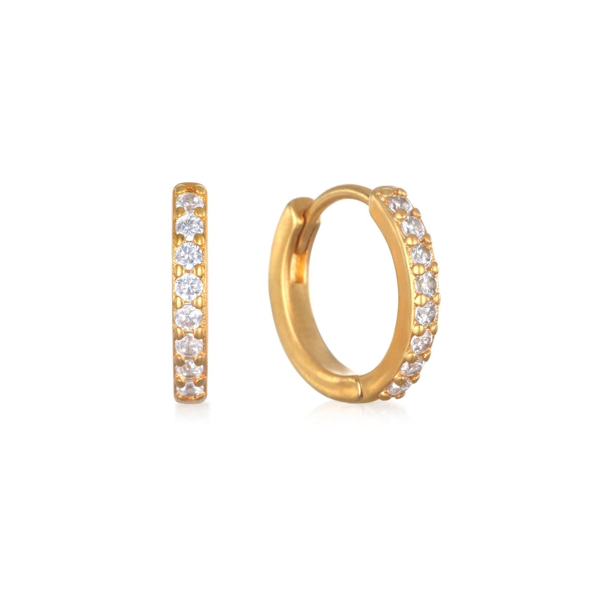 Zircon Hoops in Gold