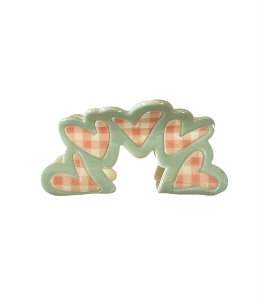 Heart Gingham Clip