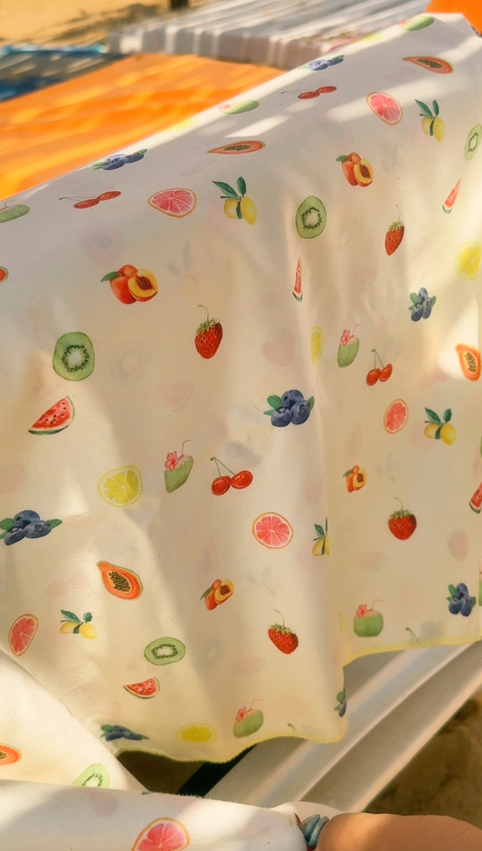 Butter Yellow Fruit Beach Towel
