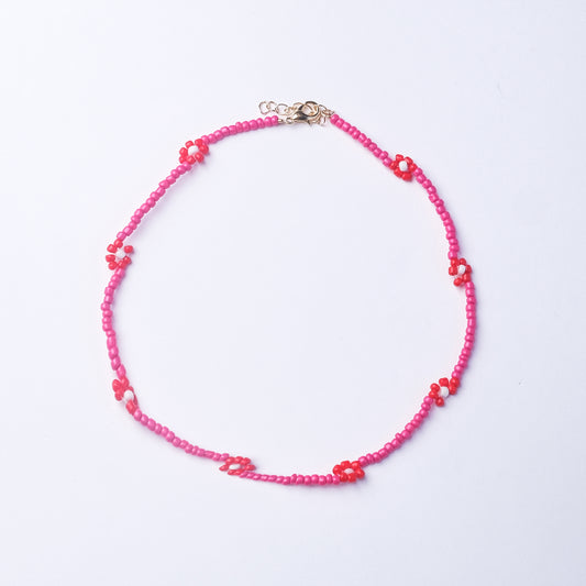 Fuchsia Daisy Necklace