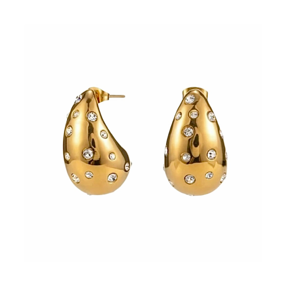 Stud Drop Earrings in Gold