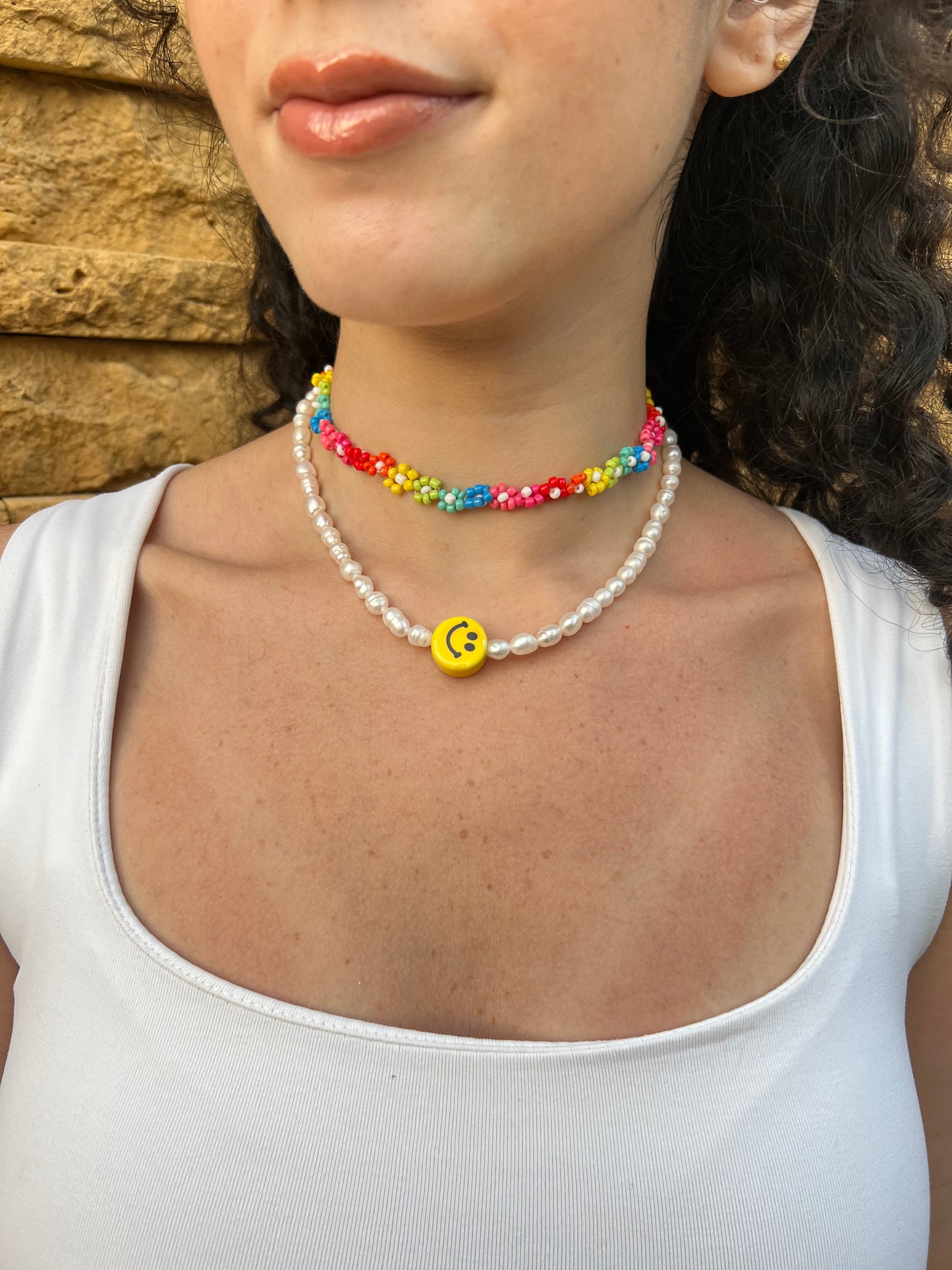 Rainbow Daisy Necklace