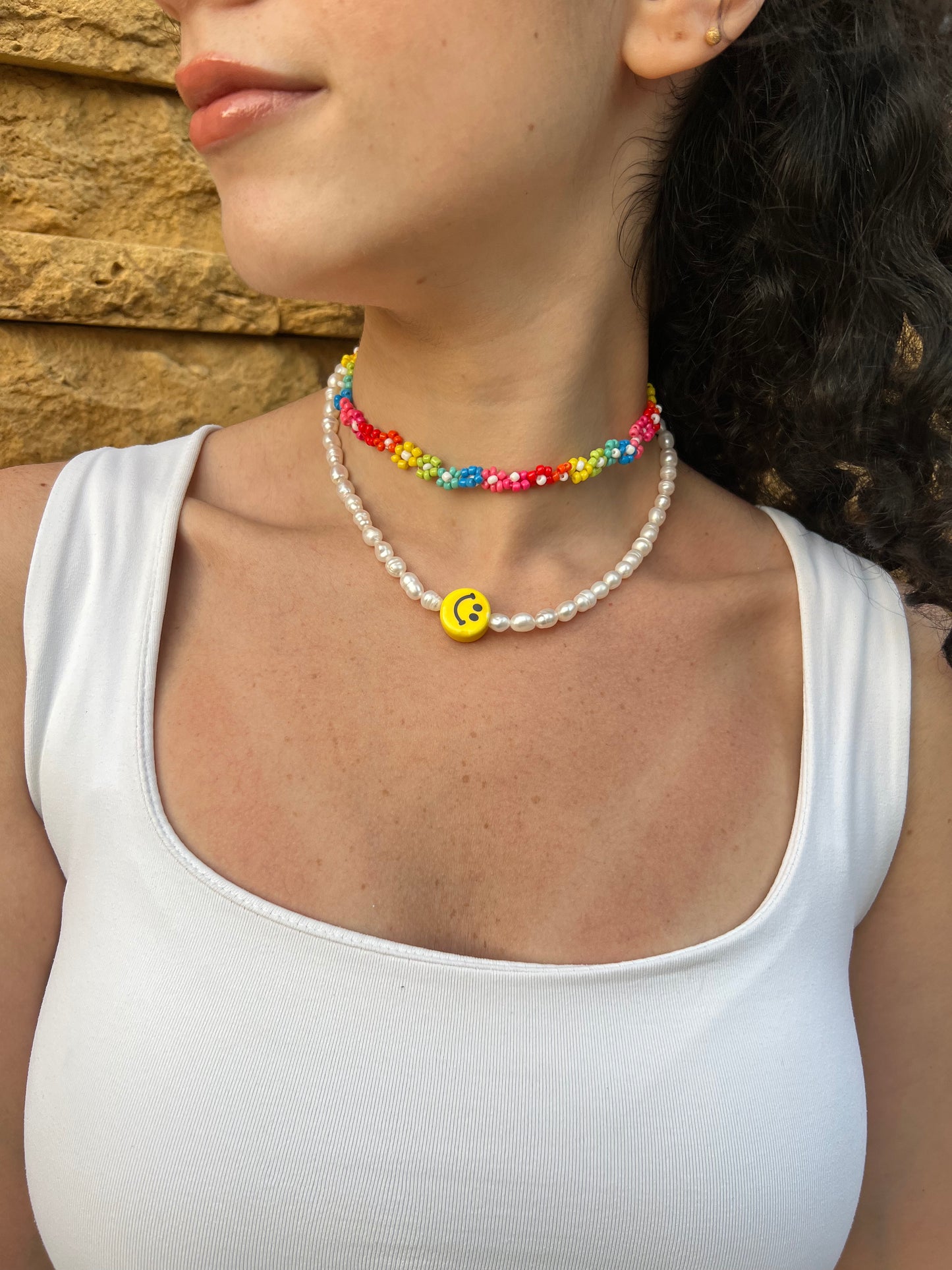 Rainbow Daisy Necklace